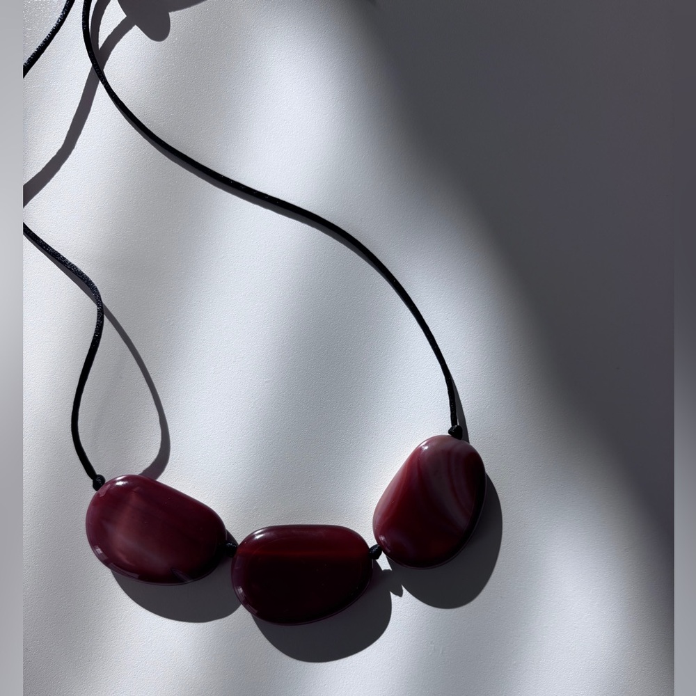 Statement Bean Design Agate Necklace - image 2